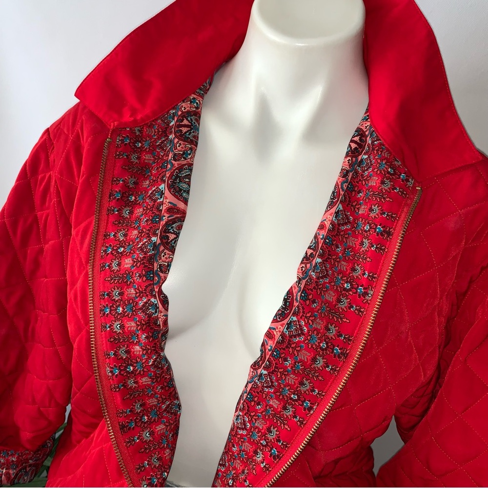 Vintage Vibrant Artsy Reversible Bomber Jacket Quilted - Picture 14 of 15